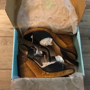 Alexis Leroy T-Strap Wedge Heels